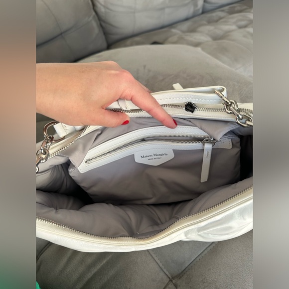 SOLD! SOLD! Maison Margiela Glam Slam Hobo Medium Bag In White Leather Unisex - Picture 9 of 15